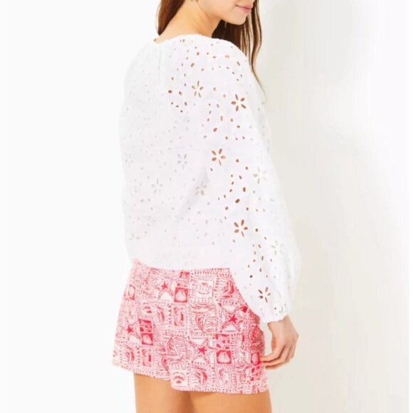 Lilly Pulitzer 5" Gretchen High-Rise Short in Mizner Red Seaside Harbour Size 12 - Picture 3 of 14